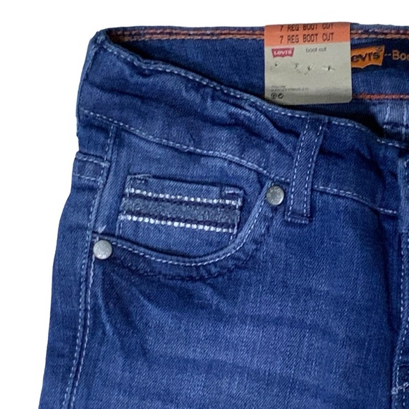 Levi’s Girls Boot Cut Medium Wash Adjustable Waist Stretch Denim Regular Size 7 - Picture 11 of 16